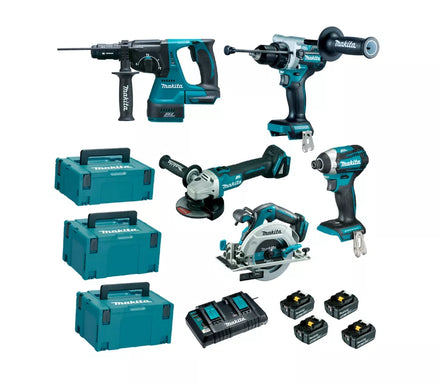 Pack de 5 machines 18V Li-Ion 5 Ah Pro MAKITA